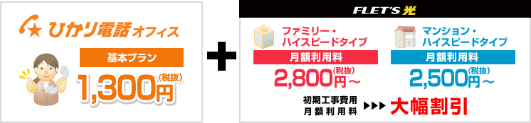 ひかり電話オフィスとフレッツ光の料金