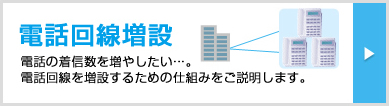 電話の着信数を増やしたい…。電話回線を増設するための仕組みをご説明します。